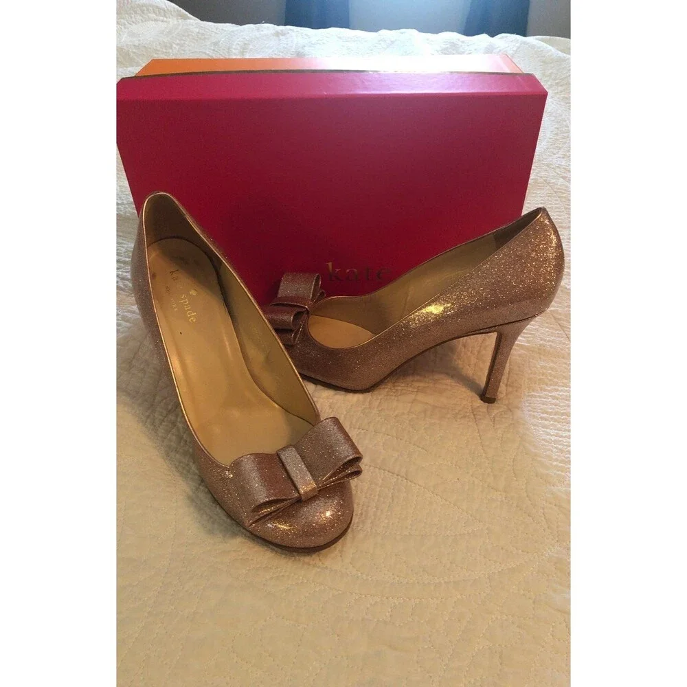Kate Spade pink rose gold sparkle Heels